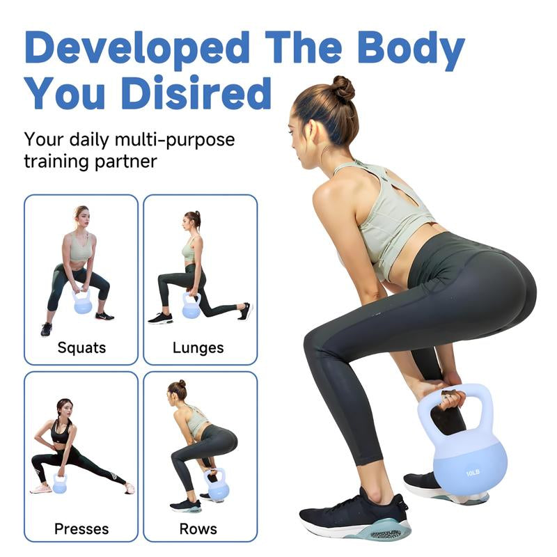 Soft Kettlebell 18LB/15LB/10LB Women Fitness Home Use Kettlebell Dumbbell for Butt Lift and Hip Shaping, Men Strength Training Equipment, Shockproof and Impact Resistant