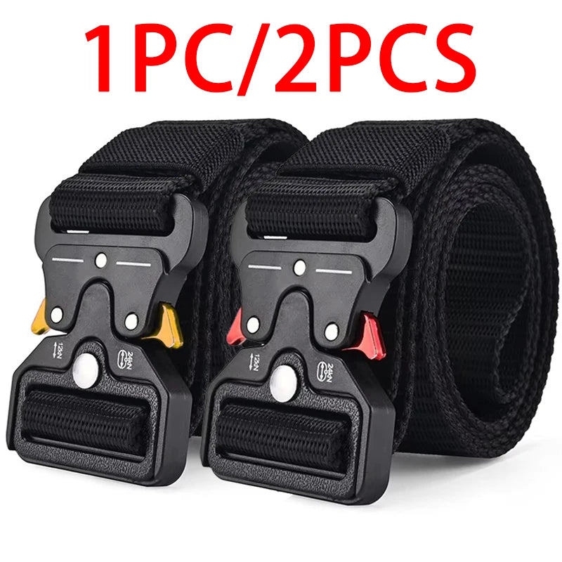 1Pc/2Pcs Versatile Men'S Tactical Belts-Durable, Adjustable Design-For Outdoor Sports Enthusiasts,Pair with Jeans,For Men Women