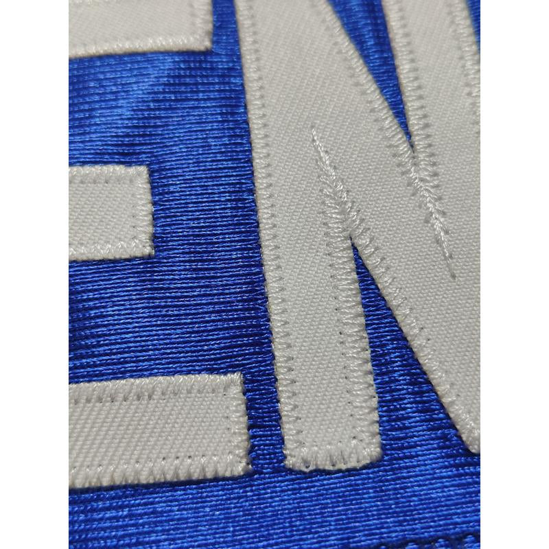 【Fallfreshness】Men'S Blue Football Jersey #17 Retro Blue Mesh Embroidery Sport Jersey:Allen V-Neck Short Sleeves Breathable Sports T-Shirt for Training Competition