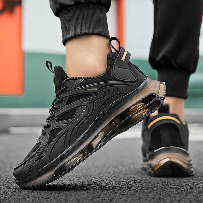 Men'S plus Size Four Universal Season Breathable Running Shoes - Pu/Nylon Upper Layer & Tpu/Rubber Sole Stabilized Cushioned Low-Top Sneakers, Lined with Fabric, Modern Shoes, Durable Construction, Suitable for Hiking, Gym, Casual Wear
