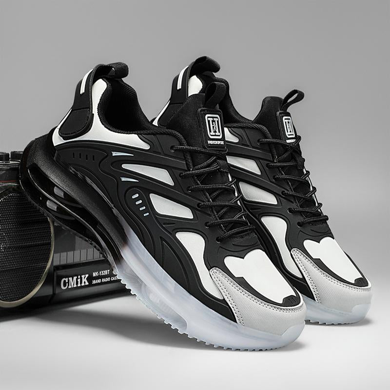 Men'S plus Size Four Universal Season Breathable Running Shoes - Pu/Nylon Upper Layer & Tpu/Rubber Sole Stabilized Cushioned Low-Top Sneakers, Lined with Fabric, Modern Shoes, Durable Construction, Suitable for Hiking, Gym, Casual Wear