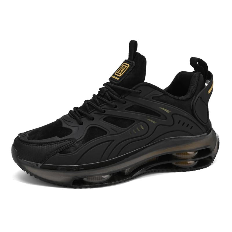 Men'S plus Size Four Universal Season Breathable Running Shoes - Pu/Nylon Upper Layer & Tpu/Rubber Sole Stabilized Cushioned Low-Top Sneakers, Lined with Fabric, Modern Shoes, Durable Construction, Suitable for Hiking, Gym, Casual Wear