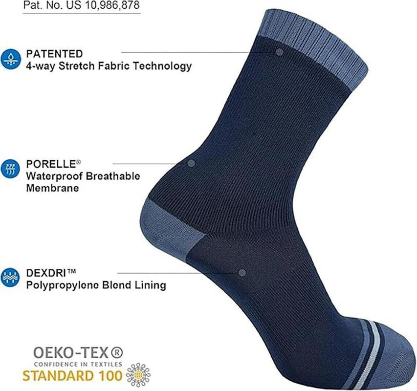 Waterproof Socks Hiking Walking Outdoor Activities for Men and Women Unisex Ankle Length Running Socks Anti-Wear Outdoor Sports Socks with Dexdri Inners & 3-Layer Stretch Technology
