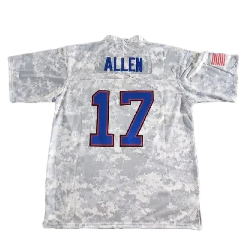 【Fallfreshness】Men'S Blue Football Jersey #17 Retro Blue Mesh Embroidery Sport Jersey:Allen V-Neck Short Sleeves Breathable Sports T-Shirt for Training Competition