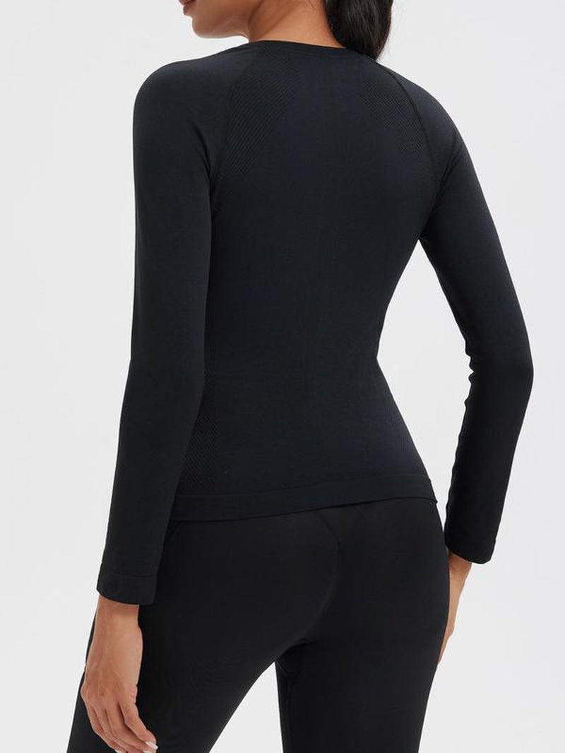 Women'S Long Sleeve Baselayer Top, Breathable Comfortable Ski Baselayer Top, Ladies Sportswear for Indoor Outdoor Wear, Fitness Clothes Tops