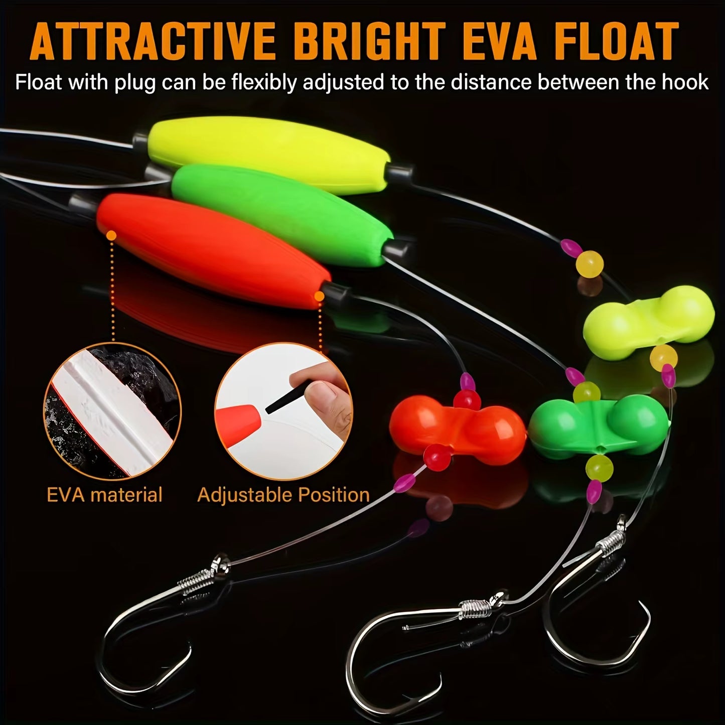 3Pcs Catfish Rigs Catfish Float Rigs Catfishing Tackle Santee Rig 6/0 8/0 Circle Hooks for Peg Floats Catfish