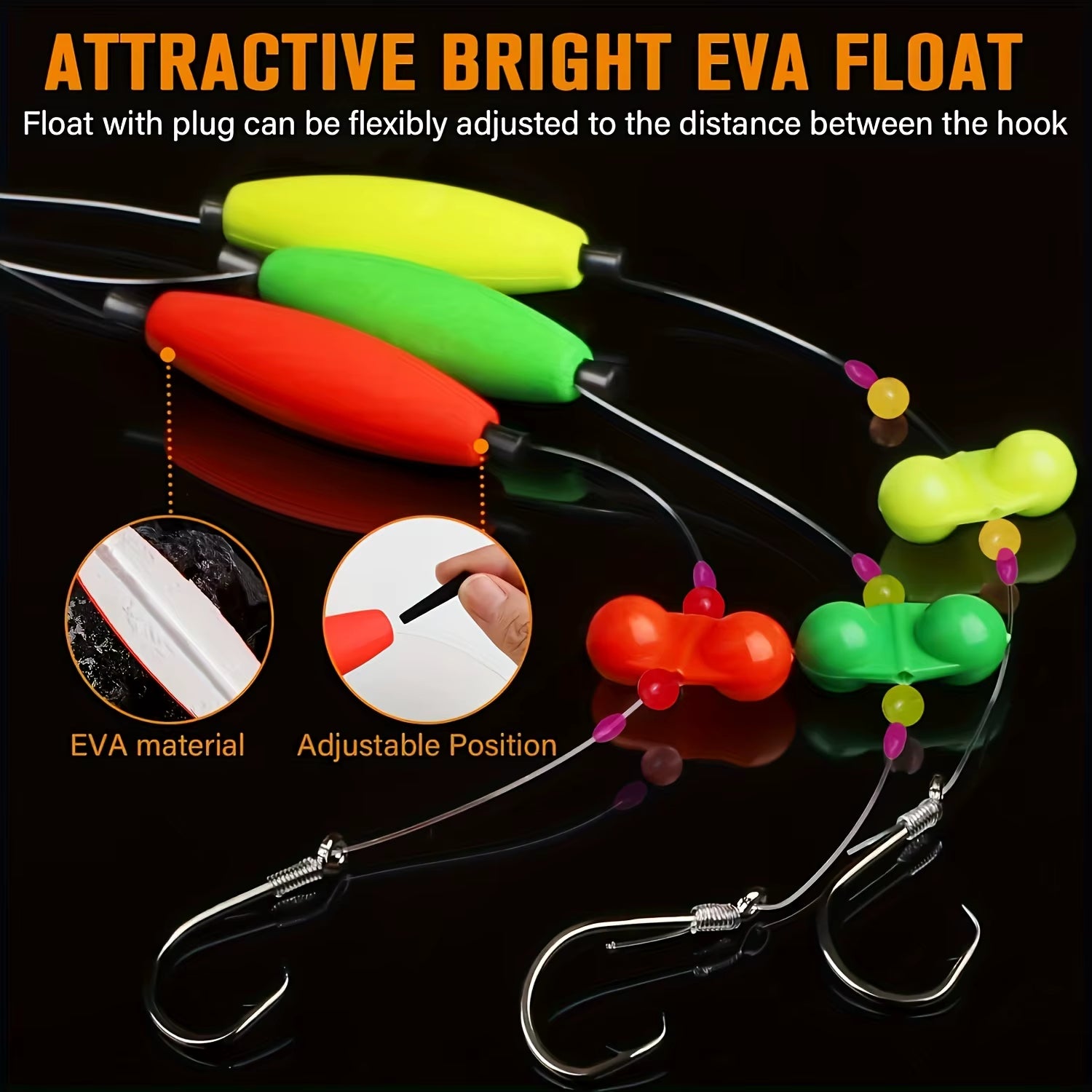 3Pcs Catfish Rigs Catfish Float Rigs Catfishing Tackle Santee Rig 6/0 8/0 Circle Hooks for Peg Floats Catfish