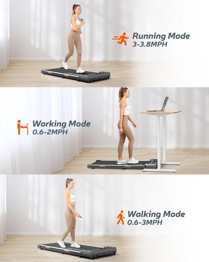 Elseluck Portable under Desk Treadmill with Wheels, Remote Control & LED Display – Treadmill for Home/Office Fitness and Small Spaces