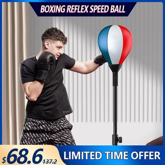 Height Adjustable Reflex Punch Bag for Kids & Adults, Home Freestanding Trainer for Fitness and Stress Relief，Standing Reflex Speed Ball for Kids & Adults