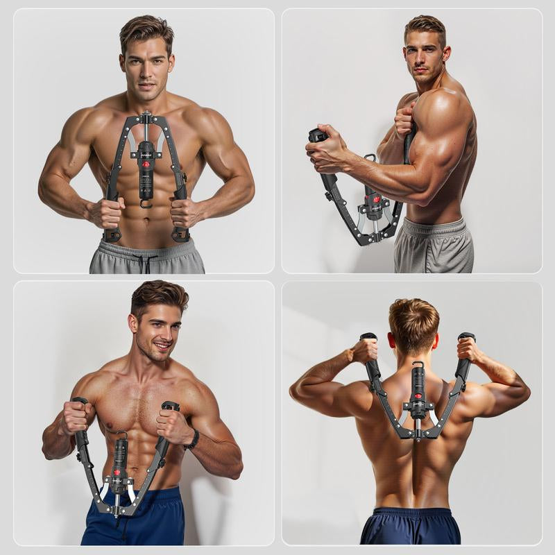 FLYBIRD Chest & Arm Twister – Hydraulic Power Chest Press Machine for Upper Body & Forearm Strength Training, 2-In-1 Twister Arm Trainer & Grip Strengthener with Ab Roller Wheel (Backpack & Pad Included)