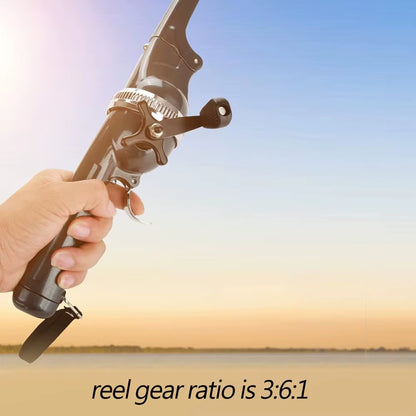1.34M Telescopic Fishing Rod Spinning Reel Combo Carbon Fiber Casting Rod Fishing Gear Pocket Fishing Rod