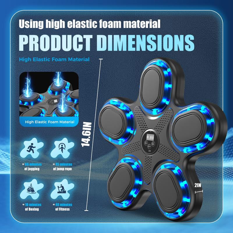 Upgraded Music Boxing Machine - Smart Bluetooth Wall-Mounted Fun Fitness Toy with Punch Counter, Adjustable Speed, Premium Gloves Included - Home/Office Workout & Stress Relief Playmate