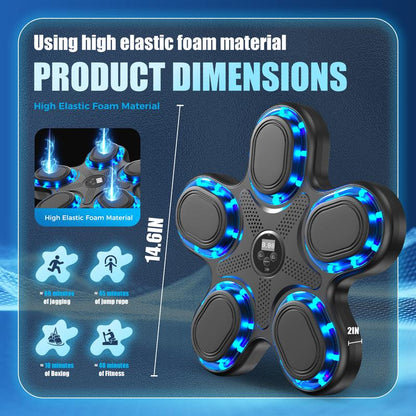 Upgraded Music Boxing Machine - Smart Bluetooth Wall-Mounted Fun Fitness Toy with Punch Counter, Adjustable Speed, Premium Gloves Included - Home/Office Workout & Stress Relief Playmate