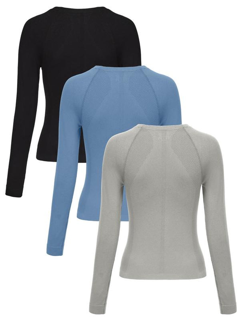 Women'S Long Sleeve Baselayer Top, Breathable Comfortable Ski Baselayer Top, Ladies Sportswear for Indoor Outdoor Wear, Fitness Clothes Tops