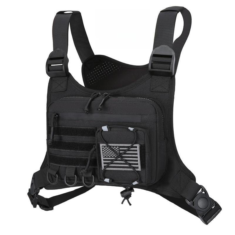 Outdoor Tactical Chest Bag for Men - Quick Access & Anti-Theft EDC Travel Pack for Running, Hiking, Jogging - Adjustable Straps for All Sizes - Plain Design - Active
