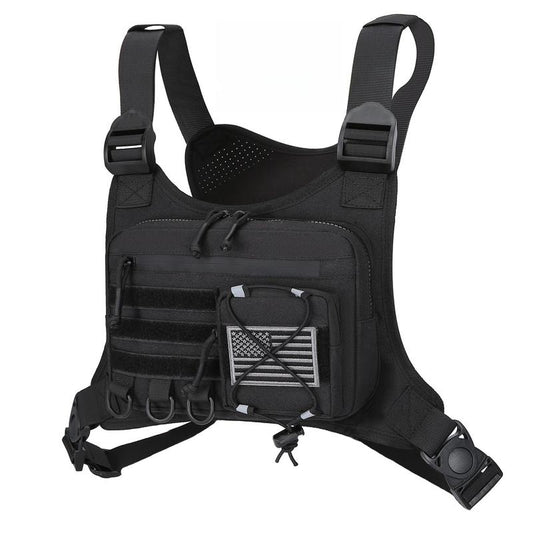 Outdoor Tactical Chest Bag for Men - Quick Access & Anti-Theft EDC Travel Pack for Running, Hiking, Jogging - Adjustable Straps for All Sizes - Plain Design - Active