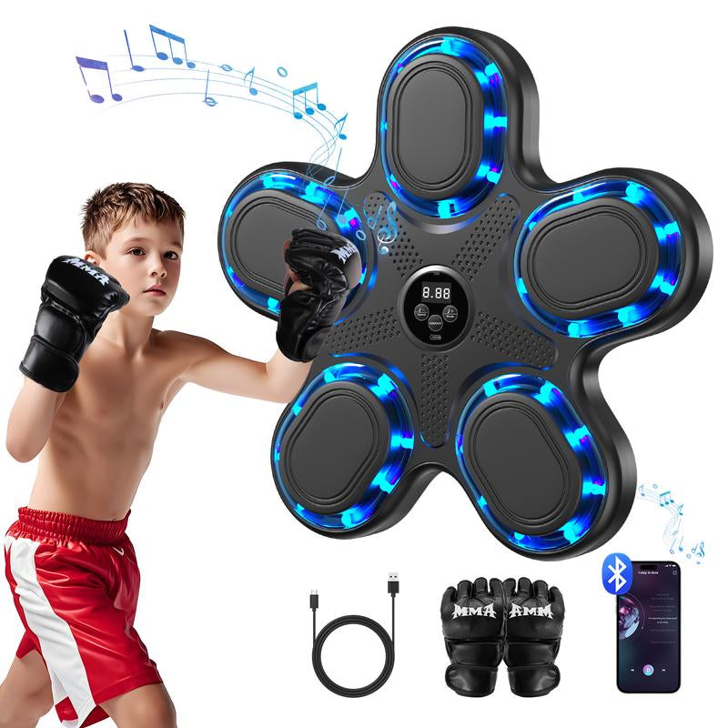 Upgraded Music Boxing Machine - Smart Bluetooth Wall-Mounted Fun Fitness Toy with Punch Counter, Adjustable Speed, Premium Gloves Included - Home/Office Workout & Stress Relief Playmate