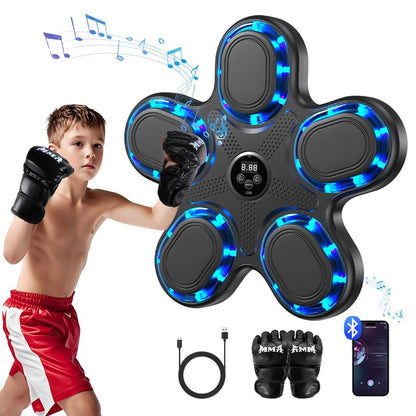 Upgraded Music Boxing Machine - Smart Bluetooth Wall-Mounted Fun Fitness Toy with Punch Counter, Adjustable Speed, Premium Gloves Included - Home/Office Workout & Stress Relief Playmate