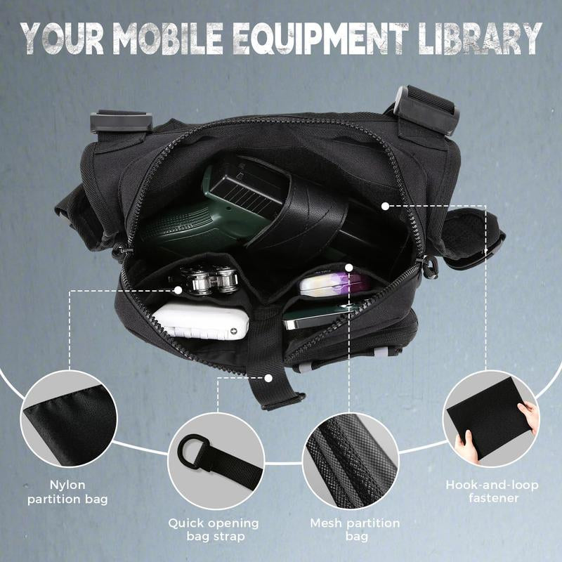 Outdoor Tactical Chest Bag for Men - Quick Access & Anti-Theft EDC Travel Pack for Running, Hiking, Jogging - Adjustable Straps for All Sizes - Plain Design - Active
