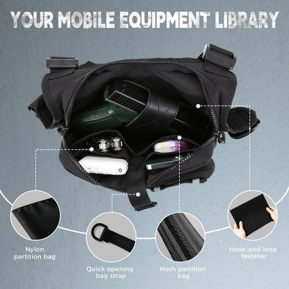 Outdoor Tactical Chest Bag for Men - Quick Access & Anti-Theft EDC Travel Pack for Running, Hiking, Jogging - Adjustable Straps for All Sizes - Plain Design - Active