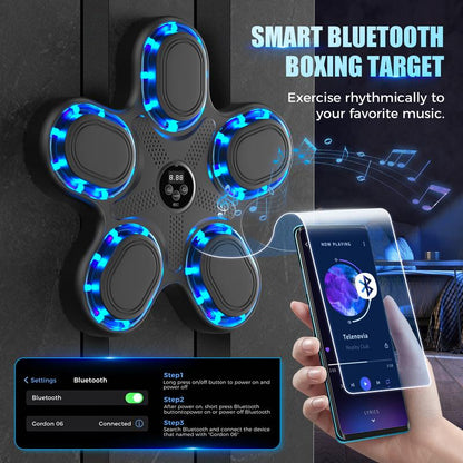 Upgraded Music Boxing Machine - Smart Bluetooth Wall-Mounted Fun Fitness Toy with Punch Counter, Adjustable Speed, Premium Gloves Included - Home/Office Workout & Stress Relief Playmate