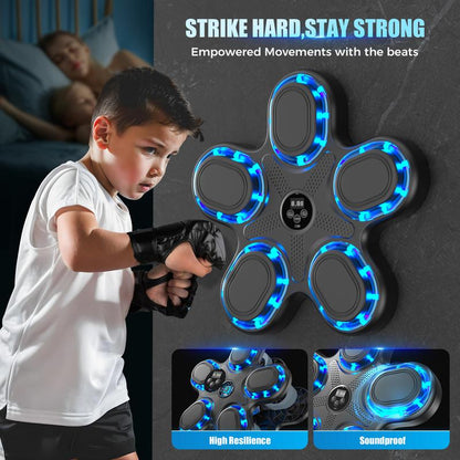 Upgraded Music Boxing Machine - Smart Bluetooth Wall-Mounted Fun Fitness Toy with Punch Counter, Adjustable Speed, Premium Gloves Included - Home/Office Workout & Stress Relief Playmate