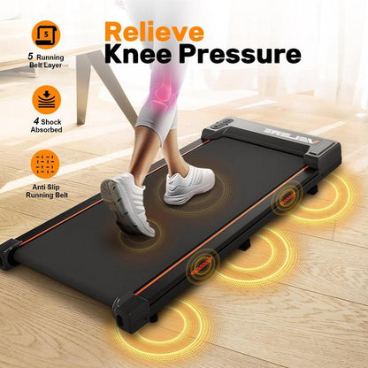 Elseluck Portable under Desk Treadmill with Wheels, Remote Control & LED Display – Treadmill for Home/Office Fitness and Small Spaces