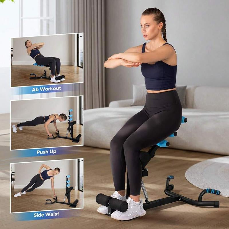 Deep Squat Machine, Adjustable Glutes Trainer Machine, Core Leg Push up Workout Machine for Home Gym