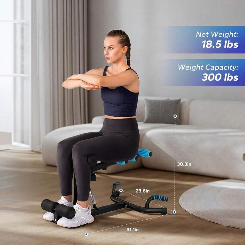 Deep Squat Machine, Adjustable Glutes Trainer Machine, Core Leg Push up Workout Machine for Home Gym