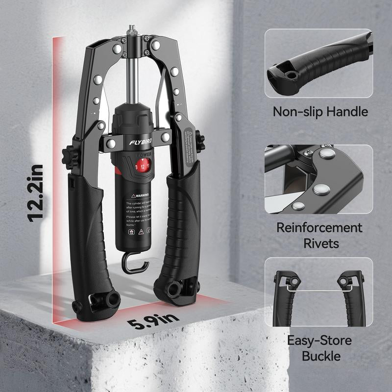 FLYBIRD Chest & Arm Twister – Hydraulic Power Chest Press Machine for Upper Body & Forearm Strength Training, 2-In-1 Twister Arm Trainer & Grip Strengthener with Ab Roller Wheel (Backpack & Pad Included)