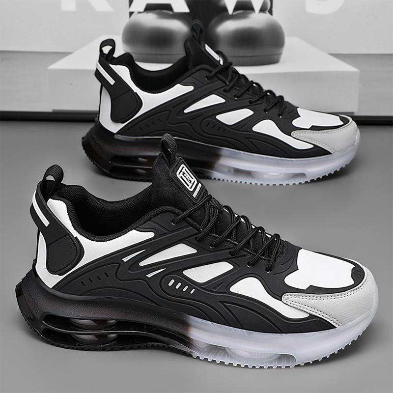 Men'S plus Size Four Universal Season Breathable Running Shoes - Pu/Nylon Upper Layer & Tpu/Rubber Sole Stabilized Cushioned Low-Top Sneakers, Lined with Fabric, Modern Shoes, Durable Construction, Suitable for Hiking, Gym, Casual Wear
