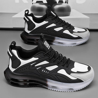 Men'S plus Size Four Universal Season Breathable Running Shoes - Pu/Nylon Upper Layer & Tpu/Rubber Sole Stabilized Cushioned Low-Top Sneakers, Lined with Fabric, Modern Shoes, Durable Construction, Suitable for Hiking, Gym, Casual Wear