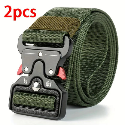 1Pc/2Pcs Versatile Men'S Tactical Belts-Durable, Adjustable Design-For Outdoor Sports Enthusiasts，Pair with Jeans，For Men Women