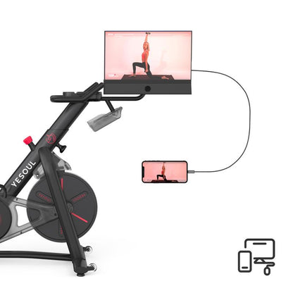 Yesoul G1M plus Bike,Smart Exercise Bike with 21.5" HD Screen,Low Noise Indoor Cycling Bike for Home Gym,With Comfortable Seat Cushion,Fitness Equipment Trainer Inclined Folding Treadmill Exercise Equipment