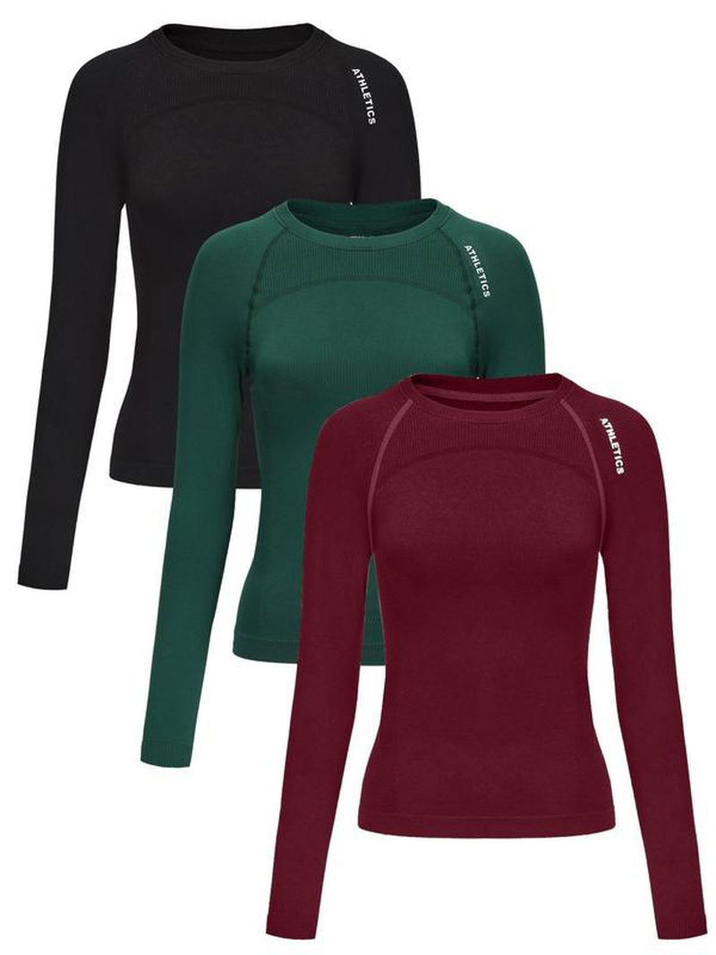 Women'S Long Sleeve Baselayer Top, Breathable Comfortable Ski Baselayer Top, Ladies Sportswear for Indoor Outdoor Wear, Fitness Clothes Tops