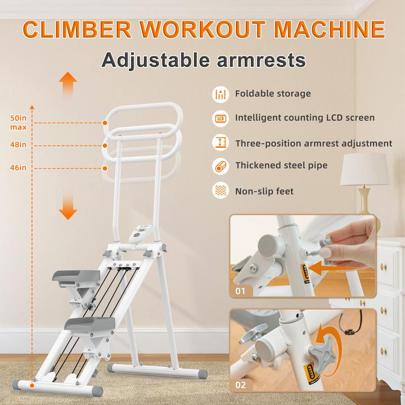 Hxd-Ergo Stalr Stepper Machine Torfull-Body Workout with Lcd Display, 300LBS Capacity，Adjustable Handlebars and Pedals,Perfect for Home and Ofnceworkouts,Home Fitness Equlpmentfor Women&Men Dealsforyoudays