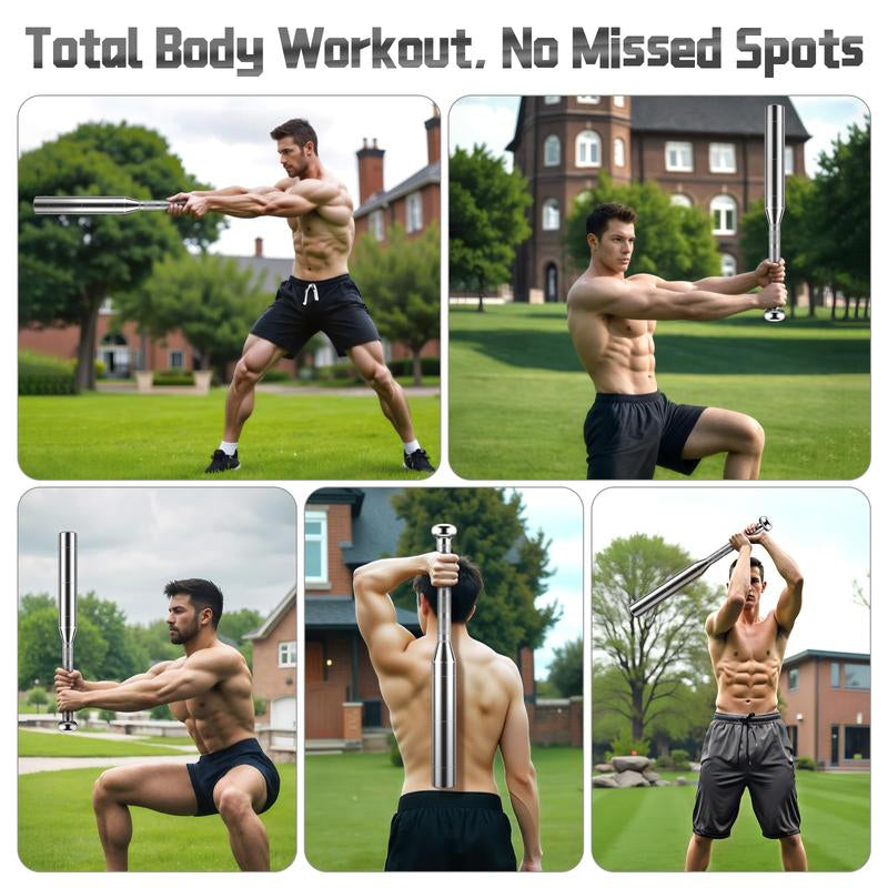 Adjustable Macebell Clubbell for Strength Training, 6/8-In-1 Premium Steel for Full Body, Muscles, Shoulder, Grips & Forearms Workouts