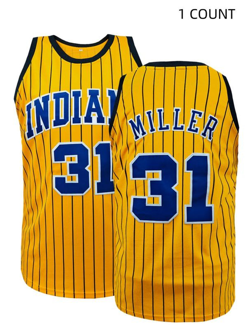 Men'S Basketball Jersey, Loose Letter Embroidery Sleeveless Basketball Vest, Breathable Fabric Basketball Shirt for Training, Casual & Outdoor Sports, Sportswear Top, Breathable Athletic Top, Athletic Training Apparel, Gym Workout Tops