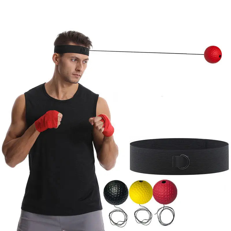 Portable Elastic Headband Red Light Ball Head Mounted Boxing Speed Ball Practical Adult Children Sports Rebound Reaction Ball
