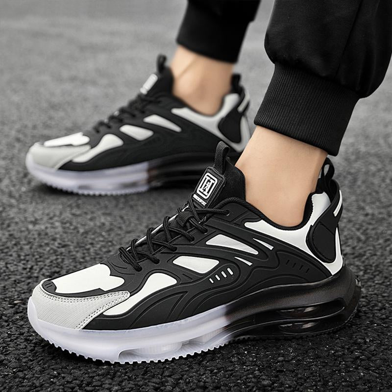 Men'S plus Size Four Universal Season Breathable Running Shoes - Pu/Nylon Upper Layer & Tpu/Rubber Sole Stabilized Cushioned Low-Top Sneakers, Lined with Fabric, Modern Shoes, Durable Construction, Suitable for Hiking, Gym, Casual Wear