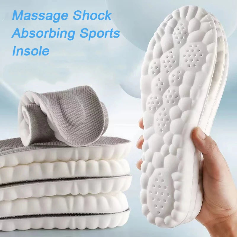 4D Sports Insoles Ultra-Soft High-Elasticity Pads Anti-Pain Antibacterial Deodorant Pad Casual Cushion Arch Support Foot Insoles