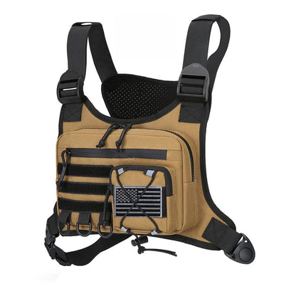 Outdoor Tactical Chest Bag for Men - Quick Access & Anti-Theft EDC Travel Pack for Running, Hiking, Jogging - Adjustable Straps for All Sizes - Plain Design - Active