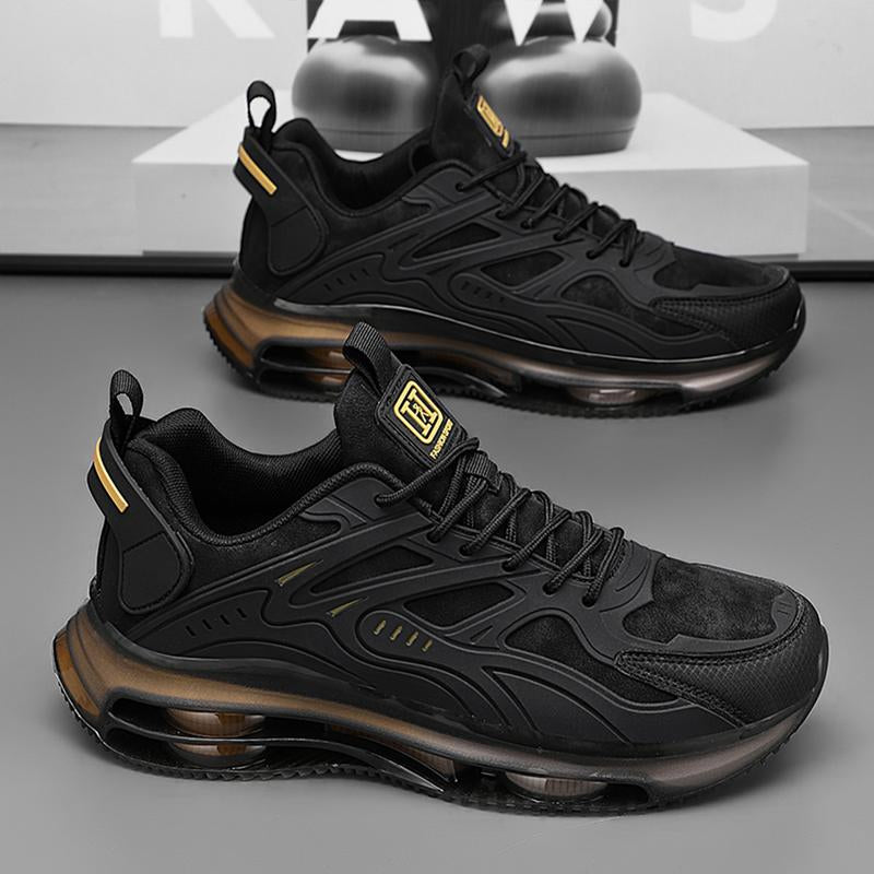 Men'S plus Size Four Universal Season Breathable Running Shoes - Pu/Nylon Upper Layer & Tpu/Rubber Sole Stabilized Cushioned Low-Top Sneakers, Lined with Fabric, Modern Shoes, Durable Construction, Suitable for Hiking, Gym, Casual Wear