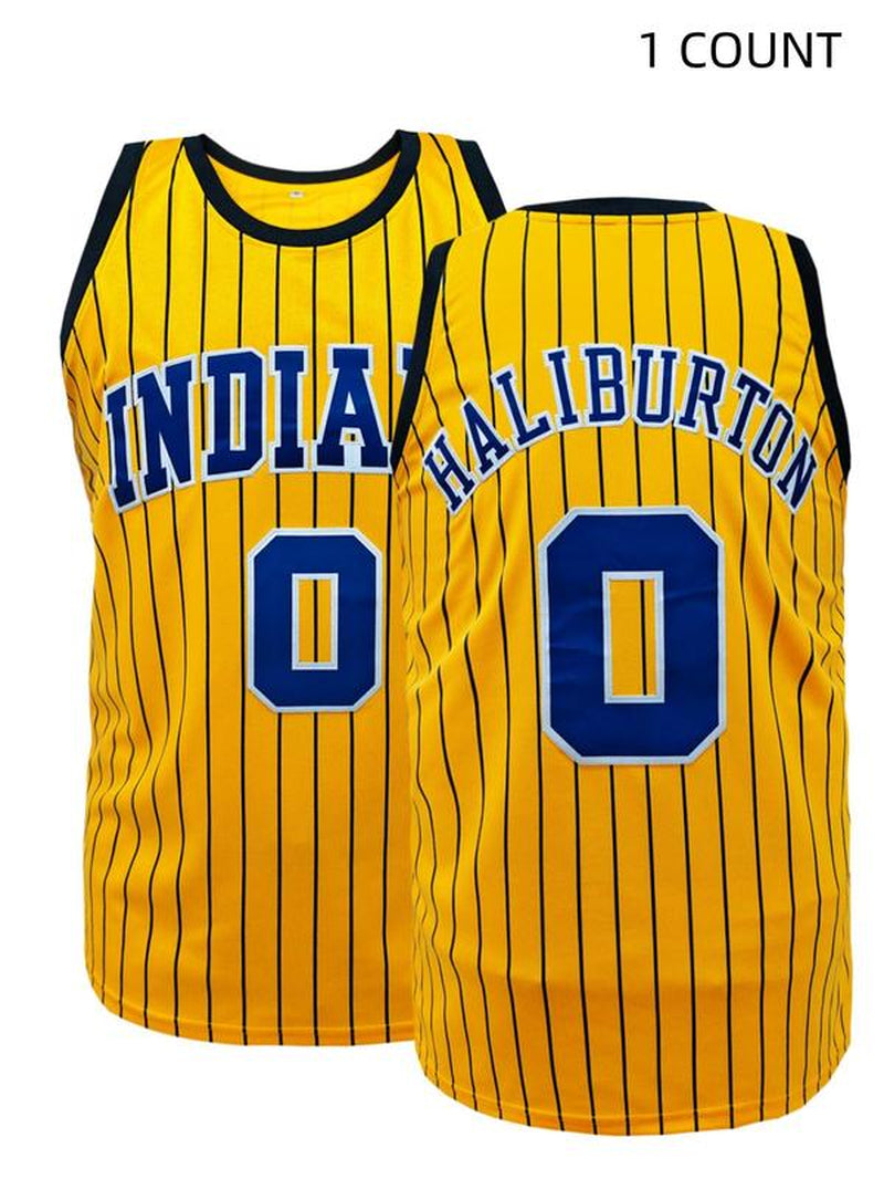 Men'S Basketball Jersey, Loose Letter Embroidery Sleeveless Basketball Vest, Breathable Fabric Basketball Shirt for Training, Casual & Outdoor Sports, Sportswear Top, Breathable Athletic Top, Athletic Training Apparel, Gym Workout Tops