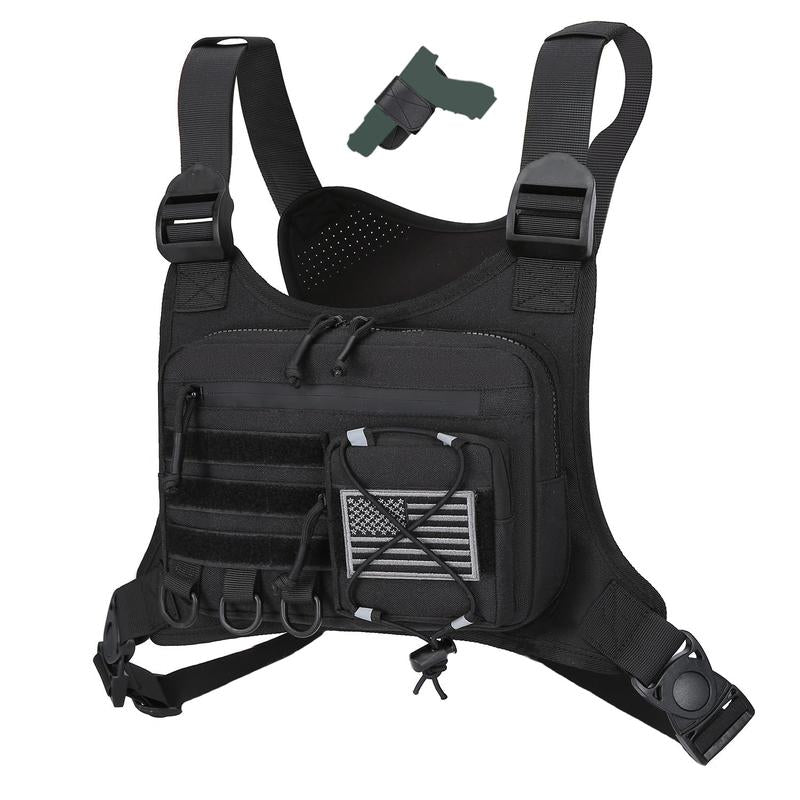 Outdoor Tactical Chest Bag for Men - Quick Access & Anti-Theft EDC Travel Pack for Running, Hiking, Jogging - Adjustable Straps for All Sizes - Plain Design - Active