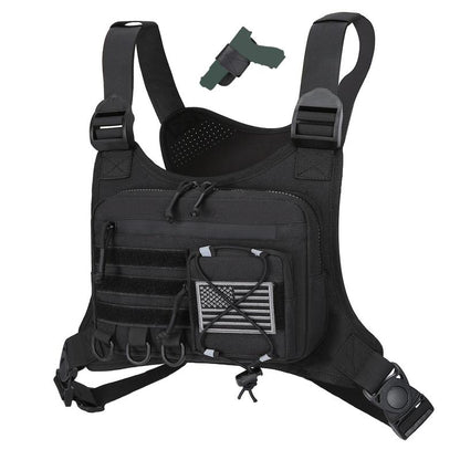 Outdoor Tactical Chest Bag for Men - Quick Access & Anti-Theft EDC Travel Pack for Running, Hiking, Jogging - Adjustable Straps for All Sizes - Plain Design - Active