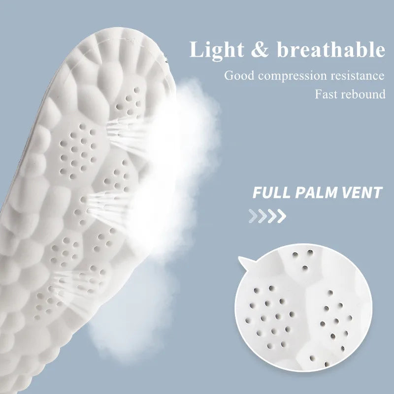 4D Sports Insoles Ultra-Soft High-Elasticity Pads Anti-Pain Antibacterial Deodorant Pad Casual Cushion Arch Support Foot Insoles