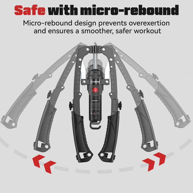 FLYBIRD Chest & Arm Twister – Hydraulic Power Chest Press Machine for Upper Body & Forearm Strength Training, 2-In-1 Twister Arm Trainer & Grip Strengthener with Ab Roller Wheel (Backpack & Pad Included)