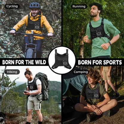 Outdoor Tactical Chest Bag for Men - Quick Access & Anti-Theft EDC Travel Pack for Running, Hiking, Jogging - Adjustable Straps for All Sizes - Plain Design - Active