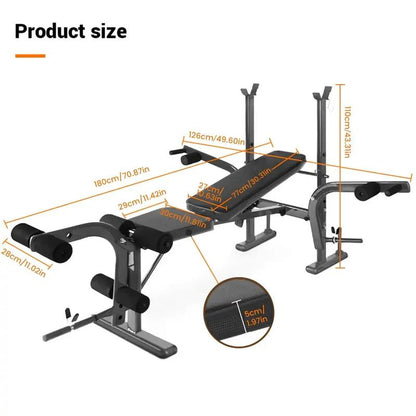 Workout Bench for Home Gym Strength Training Equipment with Preacher Curl Pad and Weight Rack Storage